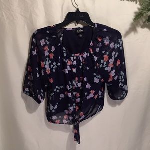 Crop flower print top